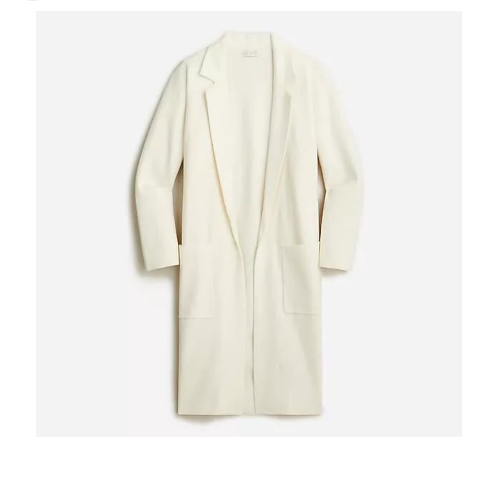 JCrew Ella Open Front Long Sweater Blazer XS Ivory